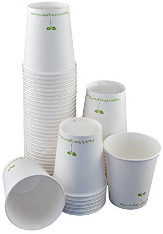 IMBALLAGGI ALIMENTARI PZ 100 BICCHIERE IN CARTA BIANCO DA ML 250 (8 OZ) PER BEVANDE COME CAFFE' CIOCCOLATA, CAPPUCCINI, CAMOMILLE E TISANE