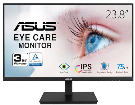ASUS VA24DQSB 24 1080P FHD IPS Computer Monitor, USB Docking, DisplayPort