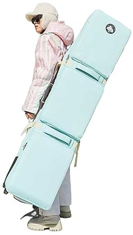 HMWOKPOT Rollende Doppel-Skitasche, Reisetasche, wasserdichte Snowboardtaschen Mit Rollen Und 3 Ablagefächern, Lagerung Und Transport Bis Zu 175 cm,165x33cm