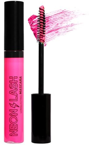 UV Glow Mascara, Rainbow Color Fluorescenza Mascara, Neon Colorful Mascara Impermeabile, Estensioni Ciglia Curling Lengthening Eye Lashes Halloween Festival Party Stage Uso (#4 Rosa)