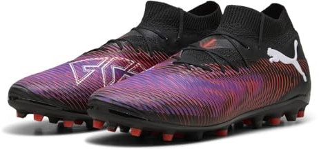 PUMA Unisex Future 8 PRO MG fotbollssko, Svart vit-glödande röd, 6 UK, Puma svart Puma vit lysande röd, 39 EU