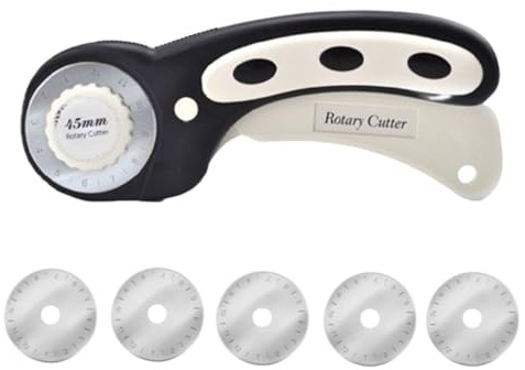 CTForest Noir Coupeur rotatif, Coupe Papier d'Emballage, Avec Cinq Lames de Rechange, Adaptées pour Couper du Papier, du Tissu, du Cuir, etc