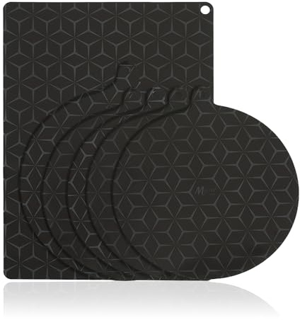 Meisterhome® Induktionsschutzmatte – Herdabdeckplatte - Herdabdeckung Induktionsfeld - Hitzeschutzmatte - Induktionsmatte für alle Größen - Silikon Matte - Induktion Schutzmatte - 6 Stück (Set 3)