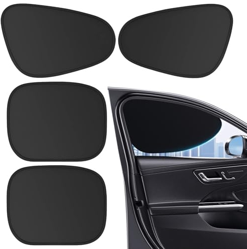 Qaestuan 4 pcs Parasol Lateral Magnético, Parasoles Autoadhesivos, Plegable Parasol de Coche, No Bloquee el Espejo Retrovisor, para Todos los Modelos de Coche