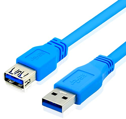 BIGtec 5m USB 3.0 Verlängerung Kabel Verlängerungskabel A-USB-Stecker auf B-USB-Buchse 5 GBit/s blau für Kartenlesegerät,Tastatur, Drucker, Scanner, Kamera, Hub, Maus