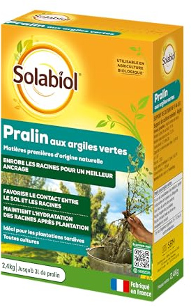 SOLABIOL Pralin Aux Argiles Vertes - 2,4Kg - Jusqu'à 3L De Pralin - Enrobe Les Racines Pour Un Meilleur Ancrage - Maintient L'Hydradation Des Racines - Utilisable En Agriculture Biologique SOPRAL3