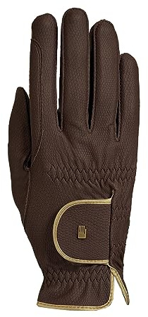Roeckl Sports Lona - Guantes de equitación para Mujer, Color marrón y Dorado 6,5