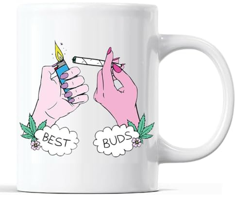 202Prints Best Buds Weed Marijuana Stoned Faded Mug imprimé sur-mesure - 11 Oz - Tasse en céramique de haute qualité