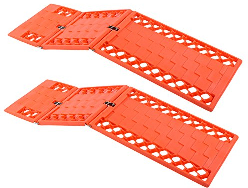 Gripmatte, Anfahrhilfe Set 2 Stück Orange klappbar 590 x 175 mm für Wohnmobil, Pkw, Geländewagen