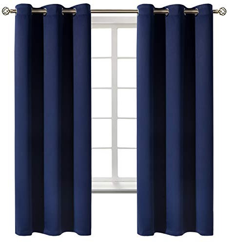 BGment Blackout Curtains for Bedroom - Grommet Thermal Insulated Room Darkening Curtains for Living Room, Set of 2 Panels (42 x 63 Inch, Navy Blue)