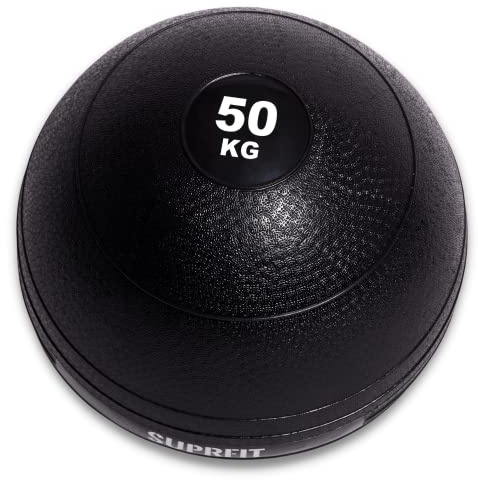 Suprfit Slam Ball – gummerad medicinboll för funktionell träning och Cross Training, vikt: 5–70 kg, viktboll med mycket greppvänlig yta av slitstark PVC, färg: svart