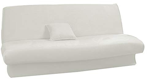 Antonouse Housse de clic clac Extensible 120 à 140cm-180 à 200cm (Noir) (Beige)