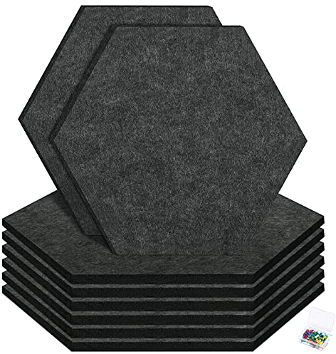 HyFanStr Upgrade Größer Pinnwand Filz Selbstklebend 30x26cm, Sechseckige Korkplatte Pinnwand zum Anbringen an der Wand 30 Pinnnadeln, Dekoratives Notizbrett für Büro, Schlafzimmer, Küche