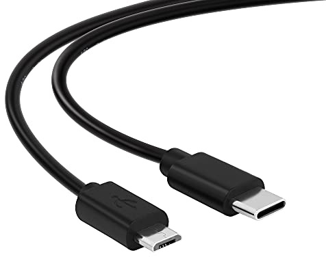 conecto 1,00m USB C auf Mirco USB 2.0 Verbindungskabel, Datenkabel und Ladekabel, schwarz