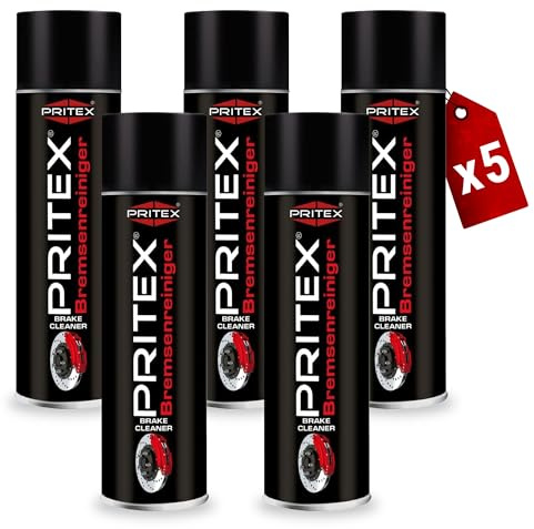 PRITEX Bremsenreiniger Spray 5x 500ml, rückstandsfreier Auto Teilereiniger