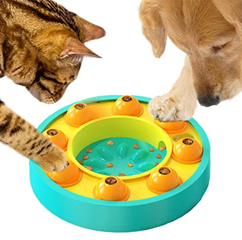 Etechydra Dog Puzzle Slow Feeder Toy, Interactive Dogs Puzzle Toys for Dogs Cats, Small Medium Bowl for IQ Training & Mental Enrichment, Dog Treat Dispenser Puzzle Toy Gifts, Yellow
