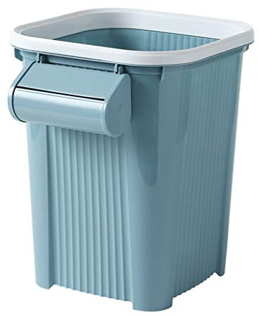 TSTSM Mülleimer Haushalt Einfacher Mülleimer, Dekoratives Rillenmuster, Quadratisch, Praktisches Design Müllsack Aufbewahrungsbox, Groß-Blue