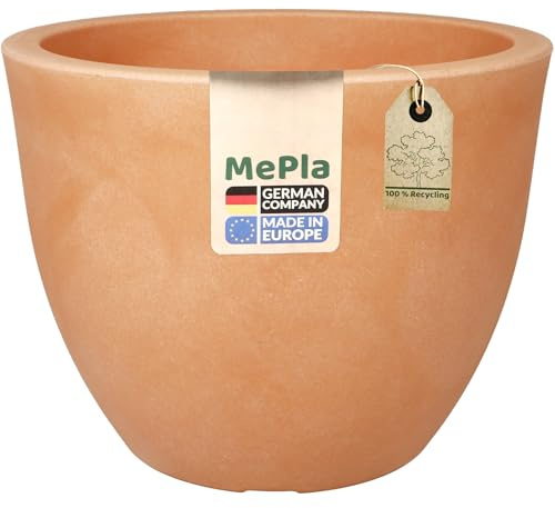 MePla Blumentopf Siena - runder Pflanzkübel - wetterfestes Pflanzgefäß - UV-beständiger Blumenkübel - Pflanzentopf - Kübel - ø60 - Terra