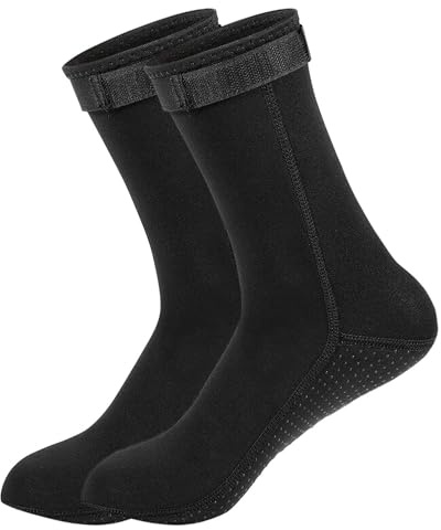Chaussettes de Plongée, Chaussettes en Néoprène 3 mm Anti-Derapant Thermique Chaussons de Surf pour Homme et Femme