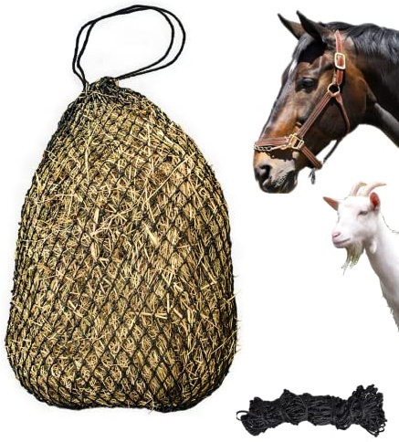 bangminda Red de Heno 40 Extra Grande para Caballos Red de Heno Malla de 5x5 cm Comedero para Caballo Alimentación Lenta Accesorios para Alimentación de Caballos Ponis Cabras