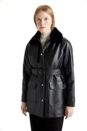 DeFacto Kunstleder Jacke Damen Black,XS
