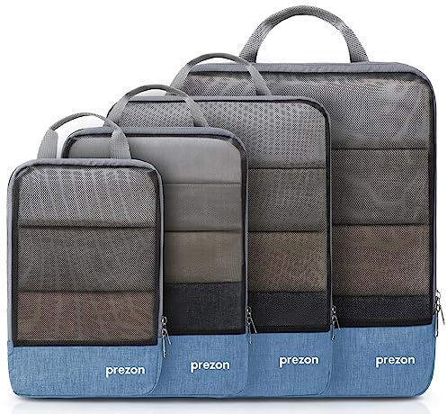 Prezon komprimerbara packkuber för att organisera ditt bagage, komprimerande packkub, packväskor, set och bagagearrangör för ryggsäckar och resväskor