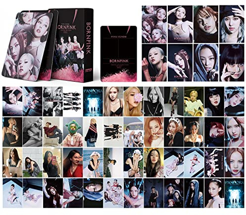 ATVOYO 55 pcs Blackpink Postcard BLACKPINK Fan Gift Box Fan Gift Box Blackpink Postcard Gift Box JISOO New Album Star Card Set Blackpink Team Member Life Postcard Card Set Gift for Fans