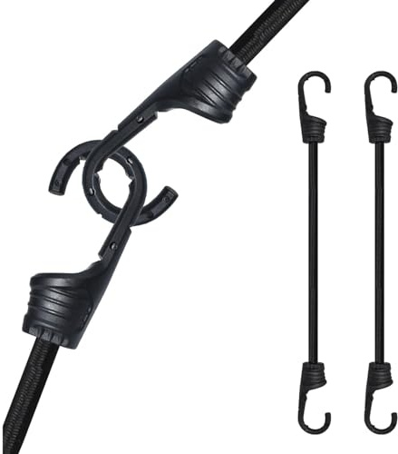 45cm Elastic Bungee Cords - 2-Pack Heavy Duty Straps with Hooks for Secure Tie Downs