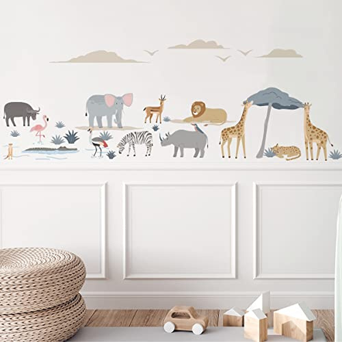 Mica-Mica Kinderzimmer Wandtattoo Dschungel | Kinderzimmer Wandsticker | Wanddeko | selbstklebend, PVC frei