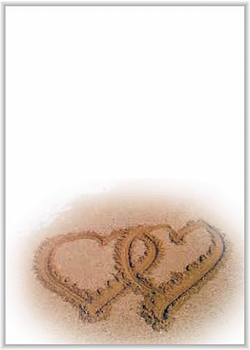 Briefpapier mit Herzen DIN A4 - Papier mit Herzchen - 20 Blatt - Motiv Nr. 015 | 90g/m²