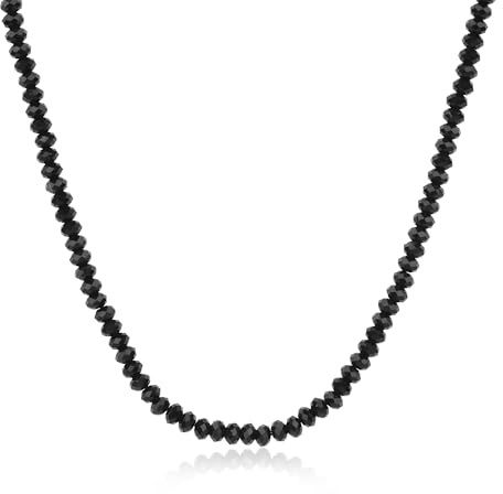 GAVU Herren Kristall Perlenkette mit Edelstein Perlen-Schwarzer Onyx & Tigerauge