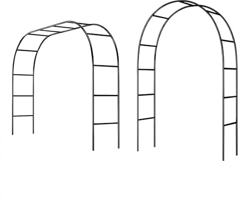 Arco da Giardino, pergolato in metallo pergolato per matrimonio arco da giardino per Rose Fiori Piante Vite Decorazione Viali Ideale per Matrimoni Ed Eventi 200x180x40 cm (nero)