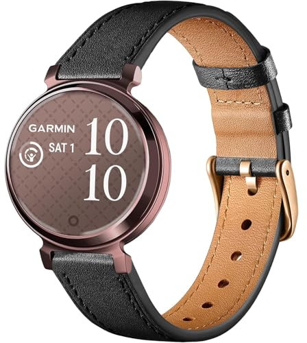 Issinlky Leatherband für Garmin Lily 2, 14mm Business Armband für Garmin Lily 2 Herren Damen