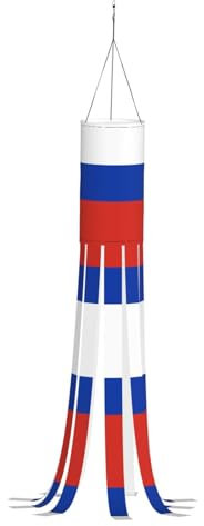 WCXTHGFA Windsack mit russischer Flagge, vielseitig, charmante Outdoor-Dekoration für Herbst, Erntedankfest, Winter
