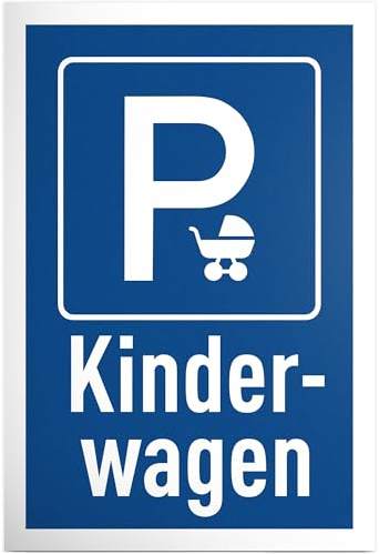 DankeDir! Parkplatz Kinderwagen - 30 x 20 cm Schild Kunststoff - Lustiges Hinweisschild für Eltern - Geschenkidee für Familien - Wetterfeste Deko für Zuhause und Garten