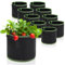 LangRay Bolsa de Cultivo 11L, Maceta de Tela con Asa, Bolsas para Plantas Transpirables no Tejidas para El Cultivo de Verduras, Flores, Frutas y Otras Plantas, Negro, 10 Piezas, 3 GAL