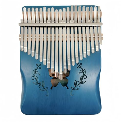 Fay Bless Tragbares Mbira-Fingerklavier mit 17/21 Tasten, mit Stimmhammer, Lernanleitung, Kalimba-Daumenklavier, Musikinstrumente (21 Tasten, Schmetterlingsgrün)