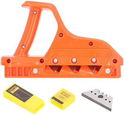 Mavaol Coupe-plaques de plâtre raboteuse à chanfrein biseauté à 60° Lames en acier à haute teneur en carbone Poignée ergonomique avec 10 lames de rechange supplémentaires pour la