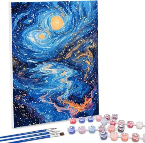 Paint by Numbers for Adults DIY Paint by Numbers Abstract Starry Sky for Beginners Painting by Numbers on Canvas DIY Acrylic Paints Set Paint by Numbers Kits for Adults Perfect for Decor 28x36in G-43