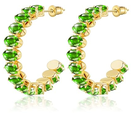 Linawe Creolen Ohrringe Edelstahl Damen, Statement Ohringe Jewelry, Hypoallergene Große Modeschmuck Ohrschmuck, Erhältlich in Gold und Silber