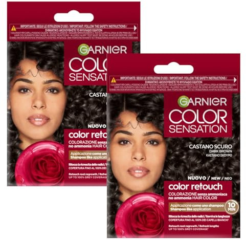 Garnier Color Sensation Retouch Ansatz-Retusche Ohne Ammoniak In Nur 10 Minuten (Dunkelbraun, 2 Einheiten)