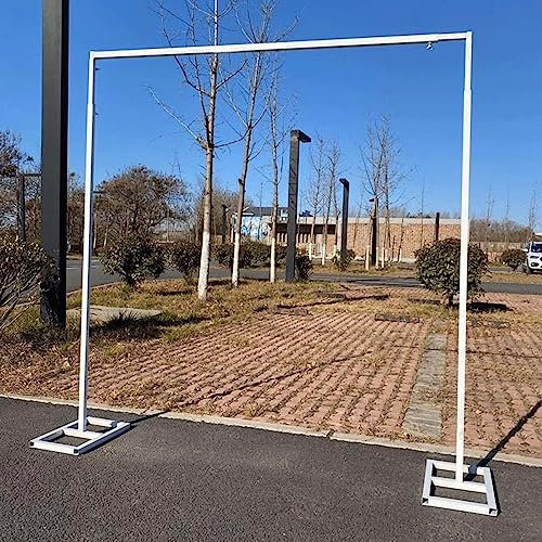 HFVUYAR Arche de Jardin, Arche de Mariage carrée avec Bases, Support de Toile de Fond pour Arche de rosiers pour décoration de fête, Arche de Jardin en métal réglable, décorations de Jardin, 200 cm/
