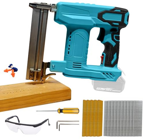 Cloueuse sans fil pour Makita 18 V batterie, 18GA Pistolet à clouer sans fil agrafeuse électrique cloueuse 2 en 1 avec 1000 clous et 500 agrafes pour bricolage et travaux du bois