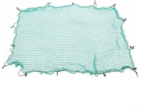 Rete da carico elastica resistente con ganci, copertura in rete protettiva per camion, letto, rimorchio, SUV, bagagliaio, spiaggia, barca, furgone, trasporto di sicurezza, 1,5 x 2 m, verde (1,5 × 1,8