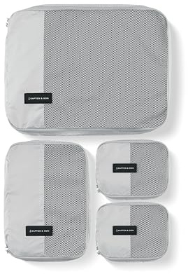 Kapten & Son Packing Cubes Set Small All Black Koffer Organizer 4er Set | 4er Set Packwürfel für Handgepäckkoffer (2x Small, 1x Medium, 1x Large) Koffer Organizer Set aus veganem Tech-Material