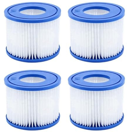 Wmzjnljy 4pcs Hot Tub Filter Type VI Pool Filter Cartridges Accessories for Best-Way, Lay-Z-Spa, Swimming Pool, Coleman SaluSpa, Palm Springs(Z140-4)