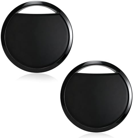Smart Traceur Lot de 2 Localiser Compatible avec Apple Find My Uniquement iOS Localisateurs D’Objets Bluetooth Batterie Longue Durée pour Clés Portefeuilles passeports Bagage téléphones Noir