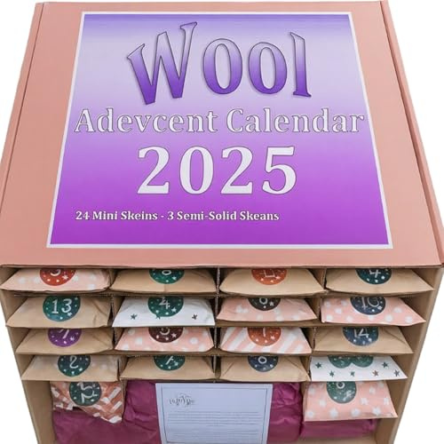 Christmas Advent Calendar 2025 24 Day Christmas Countdown Calendar with Wool Knitting Yarn for Winter Knitters DIY Crafts..