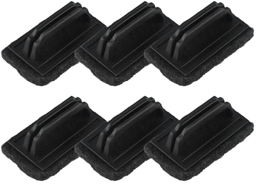 LIANFOND Set di 6 spugne per la pulizia della griglia, colore nero, con manico ergonomico per griglie in ghisa, in acciaio inox, porcellana smaltata