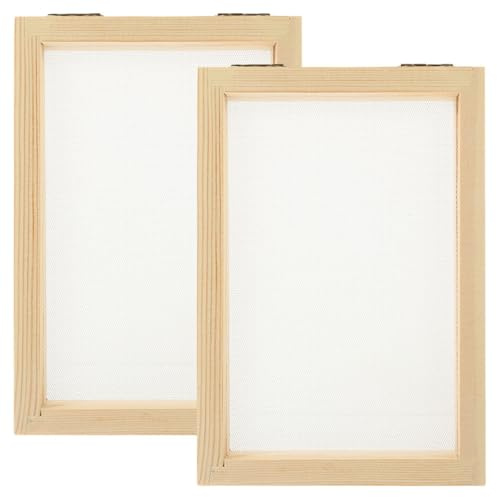 UKCOCO 2pcs Cadre de Fabrication de Papier en Bois pour DIY et Peinture la Matière Pulpeuse, Maille de Tamis et Cadre pour Fleurs Séchées, Kit Créatif pour Garçon et Filles et Adultes
